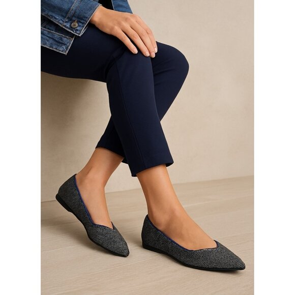 Rothys The Point Ballet Flats Womens Size 10 W Shoes Granite Heather Slip - Picture 1 of 12